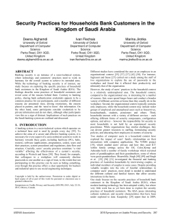 Security Practices for Households Bank Customers in the Kingdom