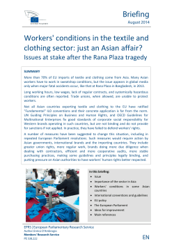 Workers` conditions in the textile and clothing sector