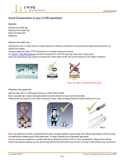 Avoid Contaminations  - UWPR