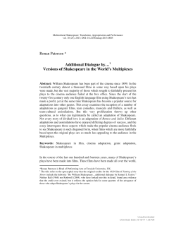 Additional Dialogue by&hellip; Versions of Shakespeare in the World`s