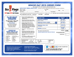 Senior DAY 2015 orDer form