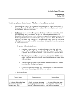 On Referring and Denoting - Michigan State University