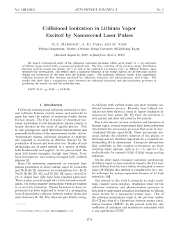 Collisional Ionization in Lithium Vapor Excited by Nanosecond