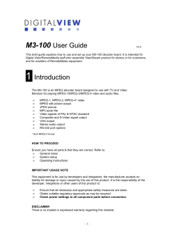 M3-100 Manual - Digital View