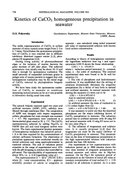 Kinetics of CaCO3 homogeneous precipitation in seawater