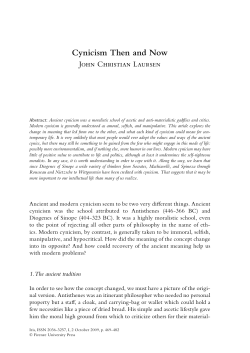 Cynicism Then and Now