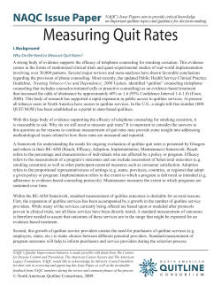 Measuring Quit Rates. Quality Improvement Initiative