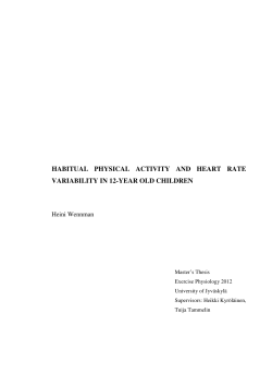 habitual physical activity and heart rate variability in 12