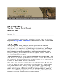Deer Nutrition - Part 4 Vitamins