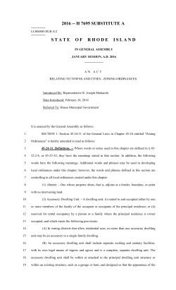 2016 -- H 7695 SUBSTITUTE A STATE OF RHODE ISLAND