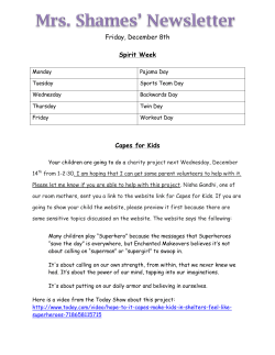 Friday, December 8th Spirit Week Capes for Kids