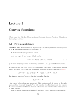 Lecture 3 Convex functions