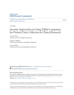 Security Approaches in Using Tablet Computers for Primary Data