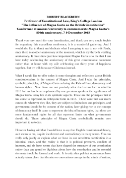Amiens talk - Magna Carta 800th Anniversary