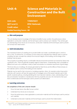 Unit 4: Science and Materials in Construction and the Built