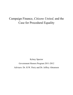 Campaign Finance, Citizens United, and the Case for Procedural