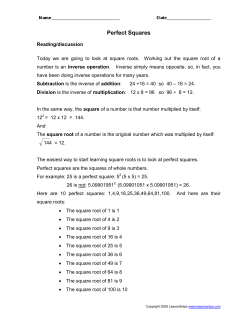 Math – perfect squares