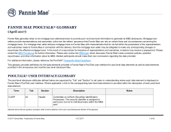 Fannie Mae PoolTalk Glossary