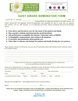 daisy award nomination form - Dallas Regional Medical Center