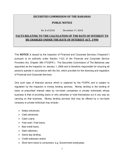 SECURITIES COMMISSION OF THE BAHAMAS PUBLIC NOTICE