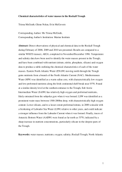 Chemical characteristics of the water masses in the Rockall Trough