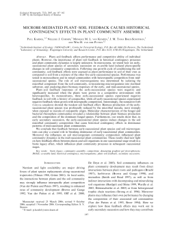 microbe-mediated plant&ndash;soil feedback causes historical contingency