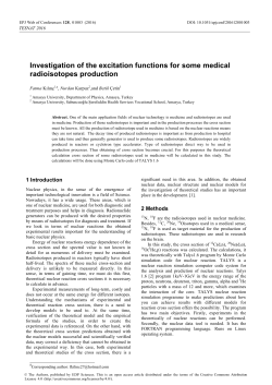 Investigation of the excitation functions for some medical