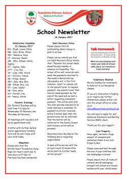 School Newsletter 18 January 2017