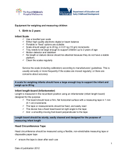 equipment for weighing and measuring children