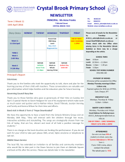 Term 1, Week 11 - Crystal Brook Primary School