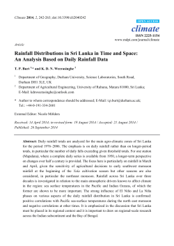 Rainfall Distributions in Sri Lanka in Time and Space: An Analysis