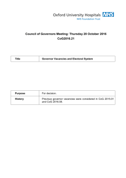 Governor Vacancies and Electoral System