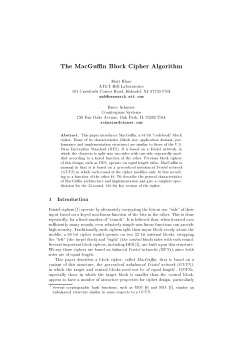 The MacGu n Block Cipher Algorithm
