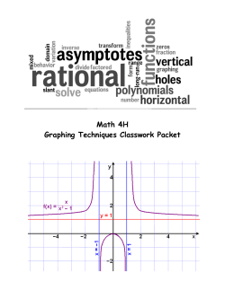 Math 4H Graphing Techniques Classwork Packet