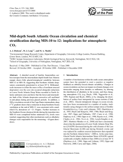 Mid-depth South Atlantic Ocean circulation and chemical