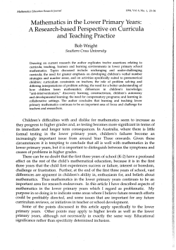 Mathematics in the Lower Primary Years: A Research