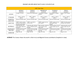 ORANGE AND RED GROUP MATH DAILY LESSON PLAN