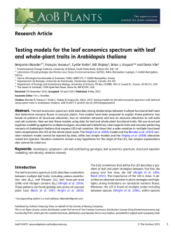 Testing models for the leaf economics spectrum with