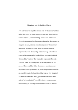 The qipao and the Politics of Dress - Inter