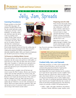 jelly, jams, spreads - Purdue Extension