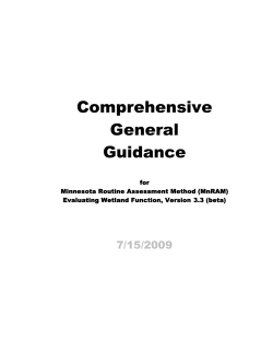Comprehensive General Guidance - Minnesota Board of Water and