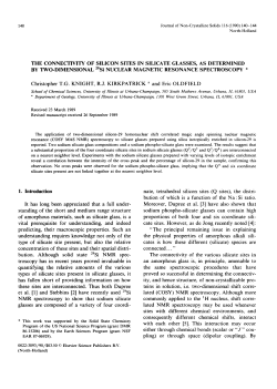 THE CONNECTIVITY OF SILICON SITES IN SILICATE