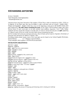 Exchanging Antonyms - Digital Commons @ Butler University