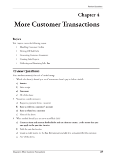 More Customer Transactions