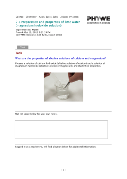 2.5 Preparation and properties of lime water (magnesium hydoxide