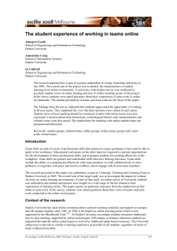 The student experience of working in teams online