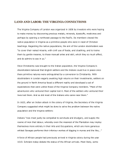 LAND AND LABOR: THE VIRGINIA CONNECTIONS