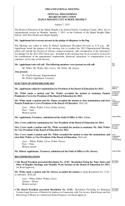 Calendar Year 2013 - Maple Heights City Schools