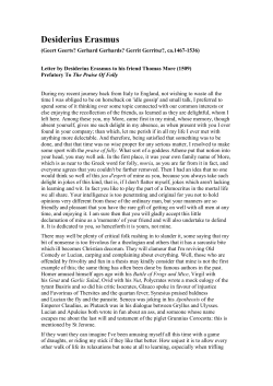 Desiderius Erasmus - Les Lettres Europ&eacute;ennes