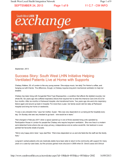 South West LHIN Exchange newsletter